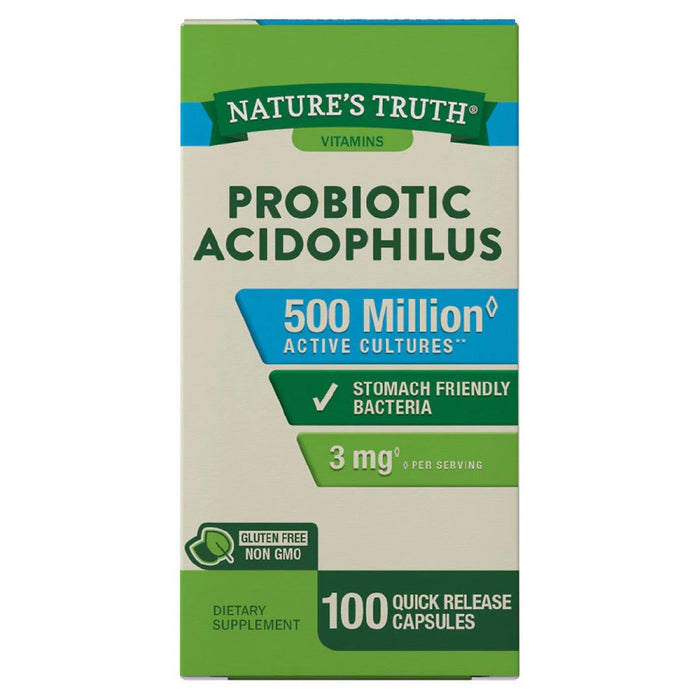 Nature's Truth Probiotic Acidophilus 500 Million CFU Quick Release Capsules 100ct by Pasteur Pharmacy