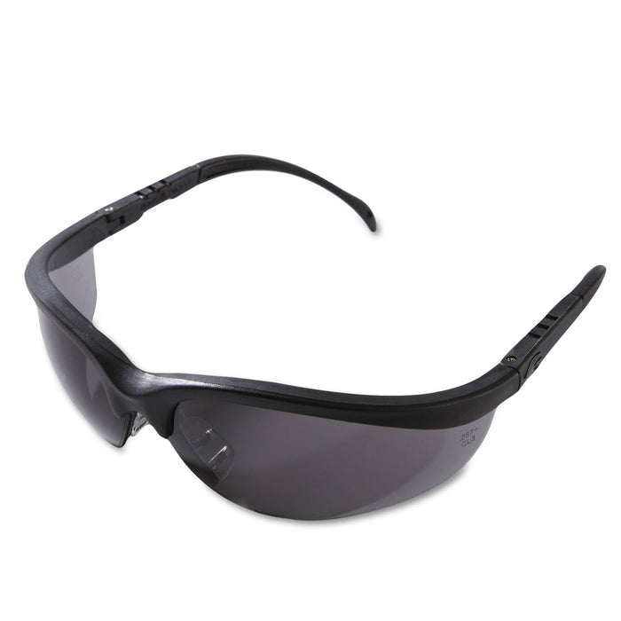 MCR Klondike Safety Glasses, Matte Black Frame, Gray Lens