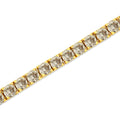 14K Yellow Gold Plated .925 Sterling Silver 8.0 Cttw Diamond Classic Link Tennis Bracelet (K-L Color, I2-I3 Clarity) - 7-1/4" by Bids.com
