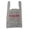 Barnes Paper Company Thank You High-Density Shopping Bags, 10" x 19", White, 2,000/Carton