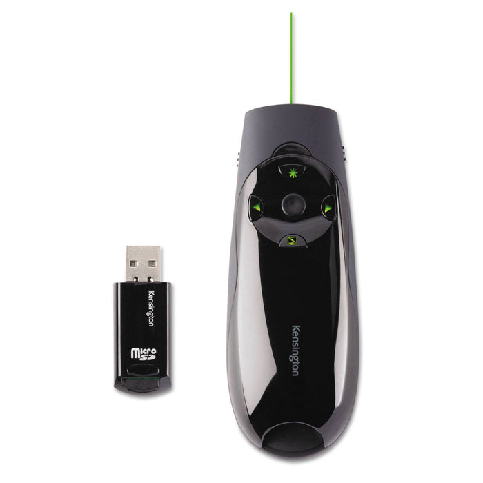 Kensington Presenter Expert Wireless Cursor Control with Green Laser, Class 2, 150 ft Range, Black