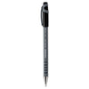 Paper Mate FlexGrip Ultra Ballpoint Pen, Stick, Fine 0.8 mm, Black Ink, Gray Barrel, Dozen
