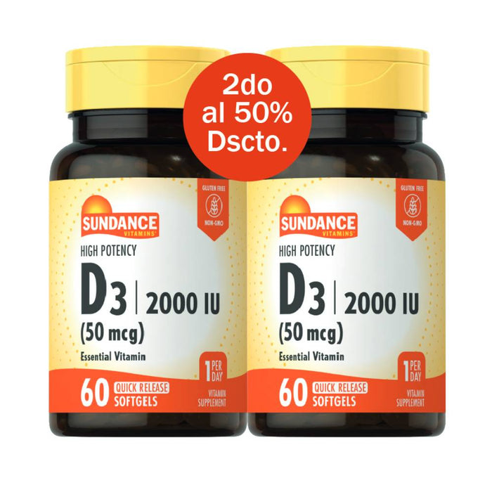 Sundance D3 2000 IU Quick Release – 60 Softgels by Pasteur Pharmacy