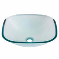 Novatto Piazza Glass Vessel Bathroom Sink Clear, 16.5 x 5.5 by Vanessa Jane
