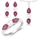 Genuine Ruby Jewelry Set by Fine Color Jewels