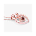 0.32 Ct Heart Red Garnet Prong Rose Gold Plated Mom Pendant Necklace by Fine Color Jewels