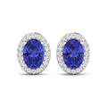 Genuine Diamond and Tanzanite Studs by Fine Color Jewels