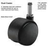 Master Caster Duet Dual Wheels, Grip Ring Type C Stem, 2" Soft Polyurethane Wheel, Matte Black, 5/Set