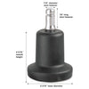 Master Caster High Profile Bell Glides, Grip Ring Type B Stem, 2.19" x 2.31" Glide, Matte Black, 5/Set