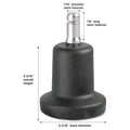 Master Caster High Profile Bell Glides, Grip Ring Type B Stem, 2.19" x 2.31" Glide, Matte Black, 5/Set