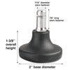 Master Caster Low Profile Bell Glides, Grip Ring Type B Stem, 2" x 1.38" Glide, Matte Black, 5/Set