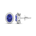 Genuine Diamond and Tanzanite Studs by Fine Color Jewels