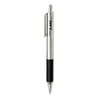Zebra F-402 Ballpoint Pen, Retractable, Fine 0.7 mm, Black Ink, Stainless Steel/Black Barrel, 2/Pack
