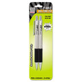 Zebra F-402 Ballpoint Pen, Retractable, Fine 0.7 mm, Black Ink, Stainless Steel/Black Barrel, 2/Pack