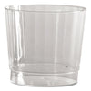 WNA Classic Crystal Plastic Tumblers, 9 oz, Clear, Fluted, Rocks Squat, 20/Pack, 12 Packs/Carton