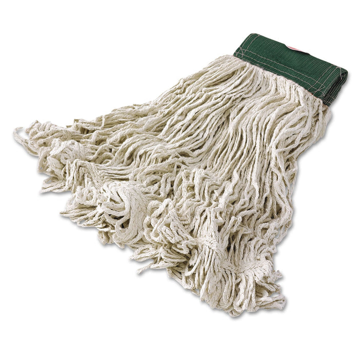 Rubbermaid Super Stitch Blend Mop Heads, Cotton/Synthetic, White, Medium, 6/Carton