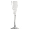 WNA Classicware One-Piece Champagne Flutes, 5 oz, Clear, Plastic, 10/Pack, 10 Packs/Carton