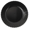 WNA Classicware Plastic Plates, 6" dia, Black, 10/Pack, 18 Packs/Carton