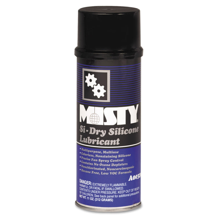 Misty Si-Dry Silicone Spray Lubricant, 11 oz Aerosol Can, 12/Carton