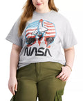 Love Tribe Trendy Plus Size NASA Launch T-Shirt – Athletic Heather, Size 3X by Vanessa Jane