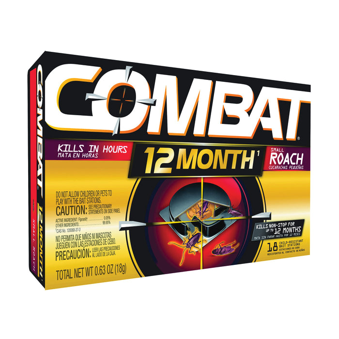 Combat Max Small Roaches 12 Month Roach Killing Bait Stations 18 Ct Box by Pasteur Pharmacy