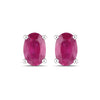 1.04 Ct Oval Pink Ruby Prong 10K Gold Stud Earrings