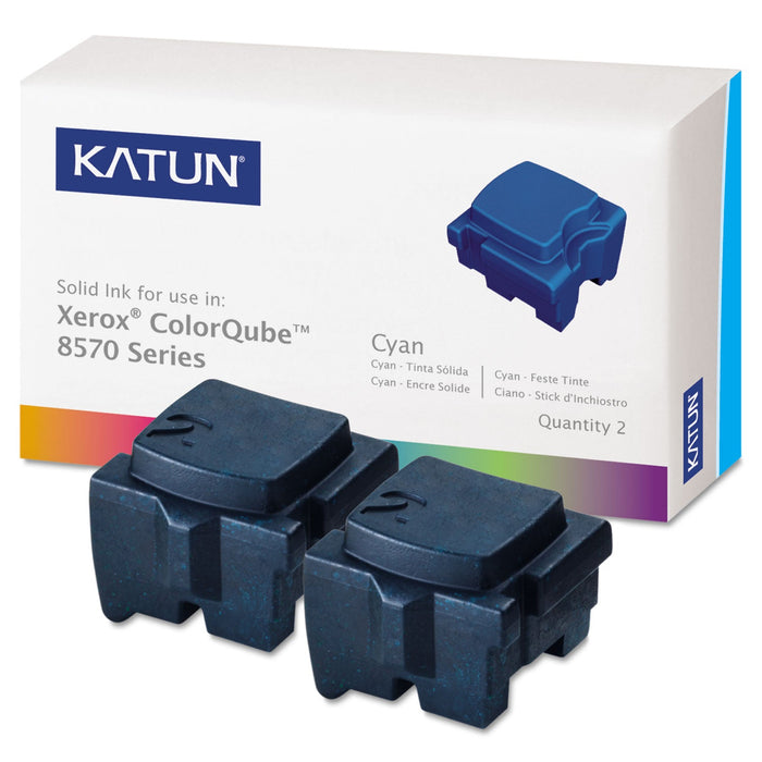 Katun Compatible 108R00926 Solid Ink Stick, 4,400 Page-Yield, Cyan, 2/Box