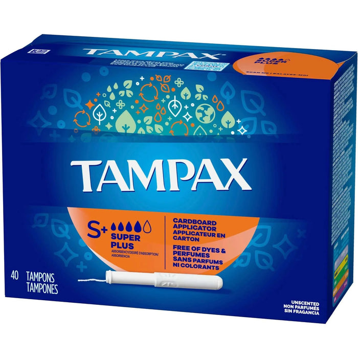 Tampax Tampons, Cardboard Applicator, Super Plus Absorbency, Unscented by Pasteur Pharmacy