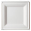 Eco-Products Renewable and Compostable Square Sugarcane Plates, Large, Natural White, 50/Pack, 5 Packs/Carton