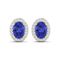 Genuine Diamond and Tanzanite Studs by Fine Color Jewels