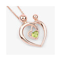 0.25 Ct Heart Green Peridot Prong Rose Gold Plated Mom Pendant Necklace by Fine Color Jewels