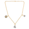 Cluster Heart Charm 18K Gold Over Silver Pendant Necklace