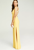 Speechless Juniors Beaded Strappy-Back Halter Gown by Vanessa Jane