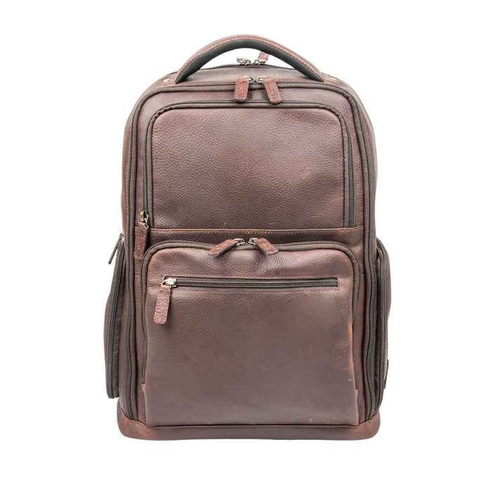 16" Cambridge Full-Grain Leather Laptop Backpack by MiamiLeathers.com