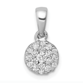 14K White Gold Lab Grown Diamond Cluster Pendant by Fine Color Jewels