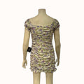 Lulus Love Bloom Cream Floral Print Ruched Off-the-Shoulder Mini Dress, Sz Large by Vanessa Jane