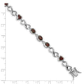 Genuine Garnet Silver Link Infinity Heart Bracelet by Fine Color Jewels