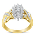 10K Yellow Gold Round And Baguette-Cut Diamond Ring (1/2 Cttw, H-I Color, I1-I2 Clarity) - Size 6 by Bids.com