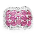 3.04 Carat Genuine Ruby & White Topaz .925 Sterling Silver Ring by Bids.com