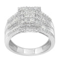 10K White Gold Diamond Cluster Ring (1 cttw, H-I Color, I1-I2 Clarity) by Bids.com