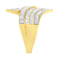 10K Yellow Gold Diamond Bypass Ring (1 1/7 Cttw, I-J Color, I1-I2 Clarity) - Size 5 by Bids.com