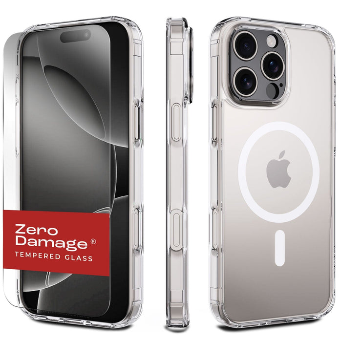 iPhone 16 Pro Clear Case & Screen Protector Kit - Rugged Protection, MagSafe | Classic Series by Zerodamage Sahara Case LLC