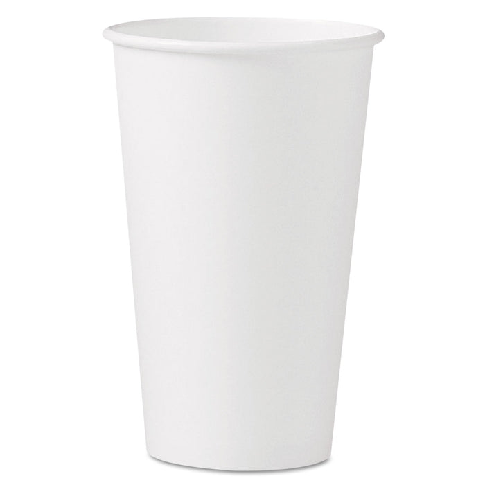 Dart Polycoated Hot Paper Cups, 16 oz, White, 50 Sleeve, 20 Sleeves/Carton