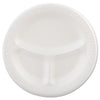 Dart Laminated Foam Plates, 3-Compartment, 9" dia, White, 125/Pack, 4 Packs/Carton