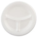 Dart Laminated Foam Plates, 3-Compartment, 9" dia, White, 125/Pack, 4 Packs/Carton