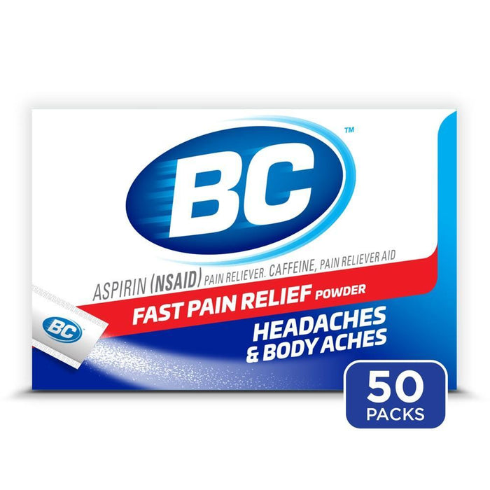 BC Powder Max Strength Stick Packs – 50 ct Packets – High Potency Fast Pain Relief by Pasteur Pharmacy
