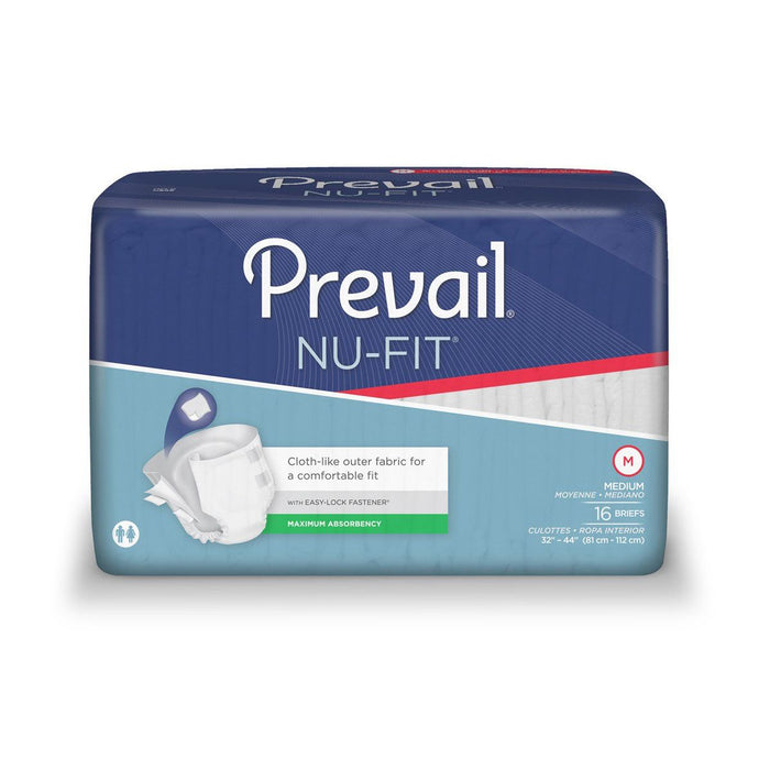 First Quality Prevail Nu-Fit Adult Incontinence Brief, Unisex, Medium, Disposable, Heavy Absorbency by Pasteur Pharmacy