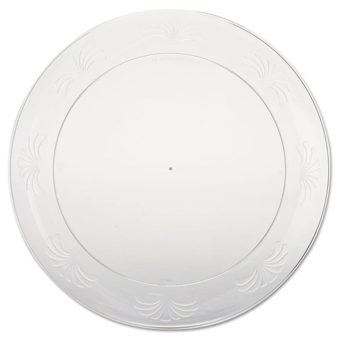 WNA Designerware Plastic Plates, 9" dia, Clear, 10 Pack, 18 Packs/Carton