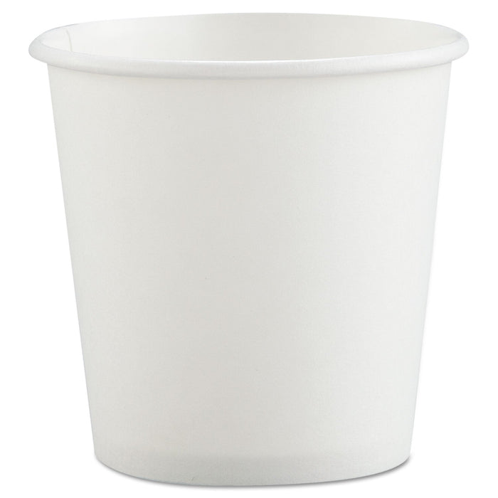 Dart Polycoated Hot Paper Cups, 4 oz, White, 50 Bag, 20 Bags/Carton