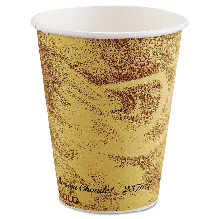 Dart Mistique Polycoated Hot Paper Cup, 8 oz, Printed, Brown, 50/ Sleeve, 20 Sleeves/Carton